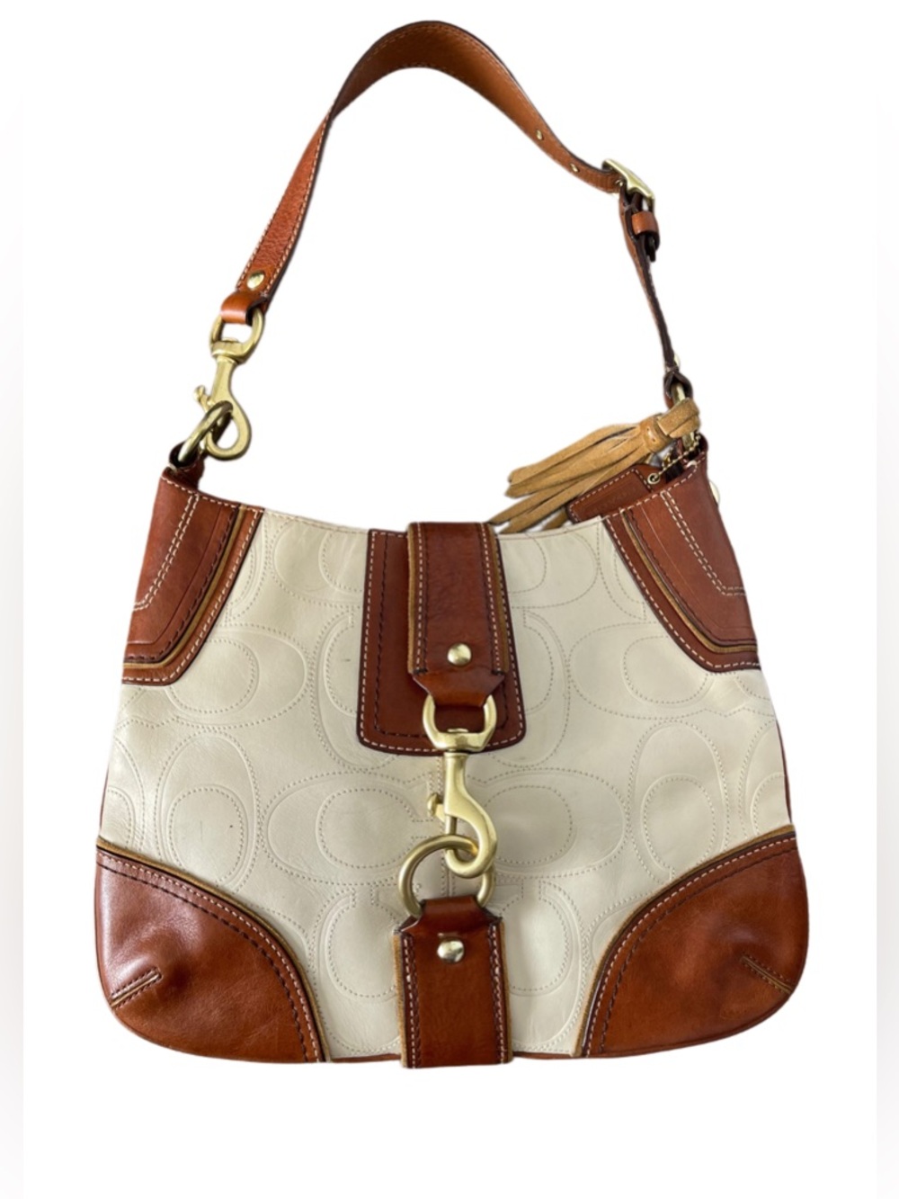 ❌SOLD❌Vintage Y2k Coach Hamptons Collection Signature Leather Hobo Shoulder Bag